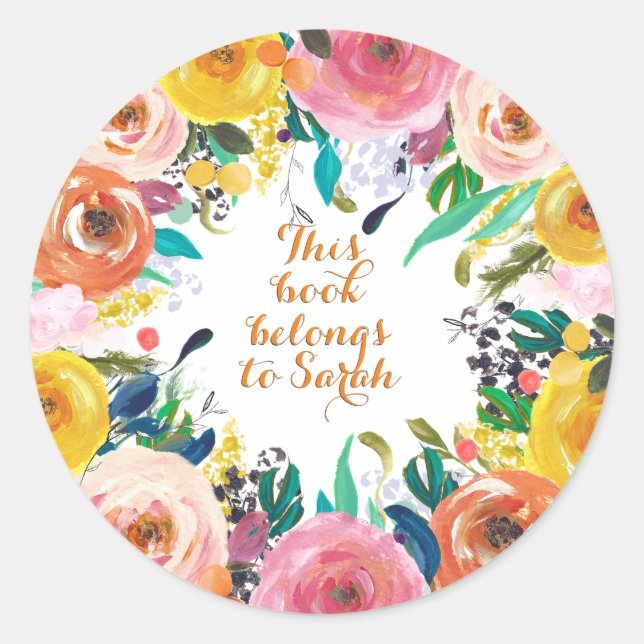 This Book Belongs To Book Name Plate Label Sticker (Front)