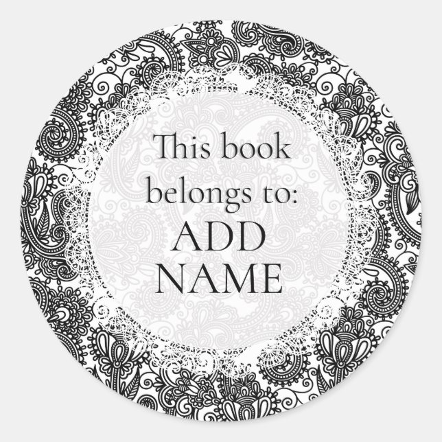 This Book Belongs To Book Name Plate Label Sticker (Front)