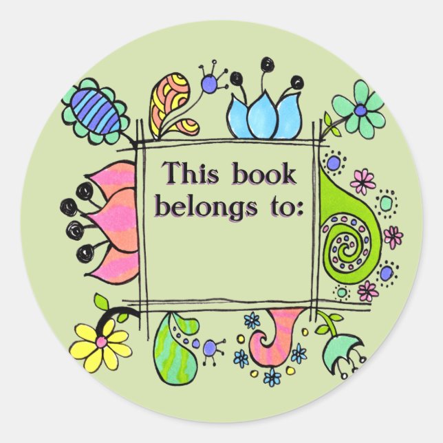 This Book Belongs To Book Name Plate Label Sticker (Front)