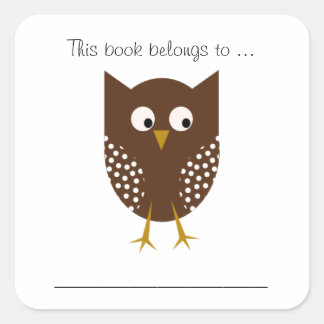 This book belongs to ... (Brown Owl) Square Sticker