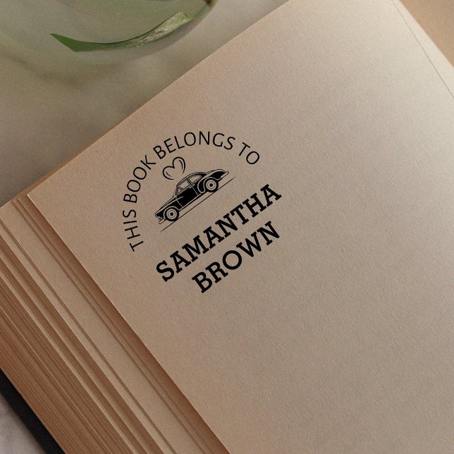 This Book Belongs To Car Heart Name Rubber Stamp (Creator Uploaded)