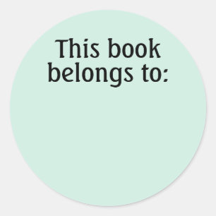 This book belongs to: classic round sticker