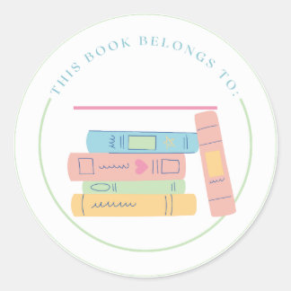 This Book Belongs To Classic Round Sticker