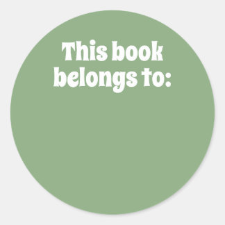 This book belongs to: classic round sticker