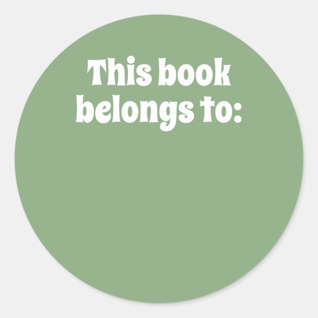 This book belongs to: classic round sticker (Front)