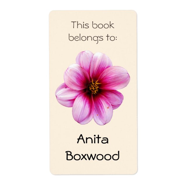 This Book Belongs To Custom Name Pink Flower (Front)