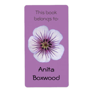 This Book Belongs To Custom Name Purple Flower