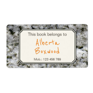 This Book Belongs To Custom Name Rock Texture