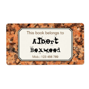 This Book Belongs To Custom Name Rock Texture