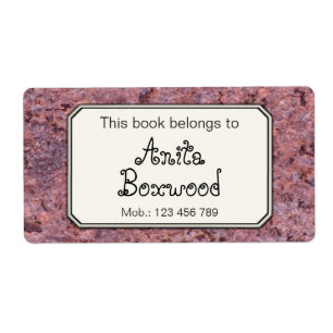 This Book Belongs To Custom Name Rock Texture