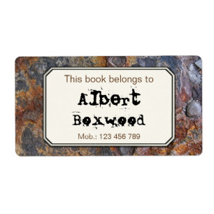 This Book Belongs To Custom Name Rock Texture