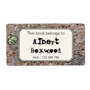 This Book Belongs To Custom Name Rock Texture