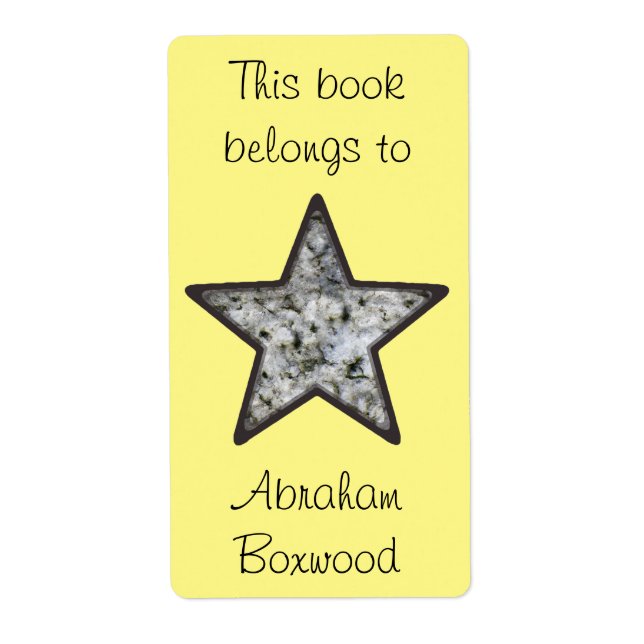 This Book Belongs To Custom Name Rock Texture Star (Front)