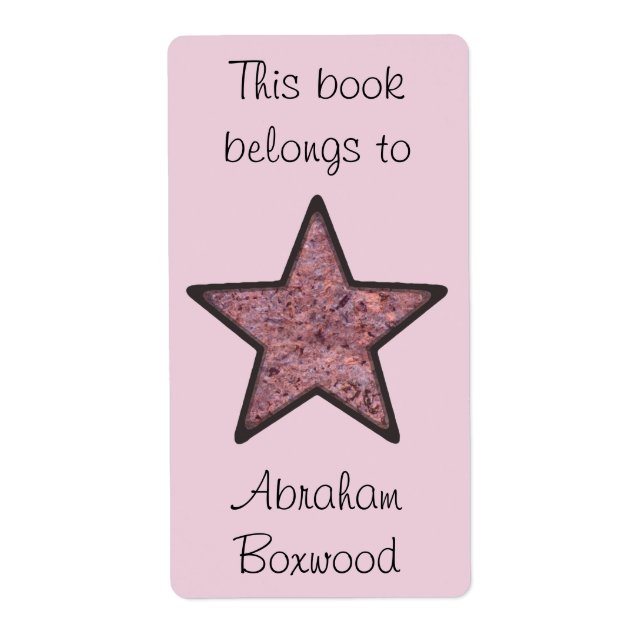 This Book Belongs To Custom Name Rock Texture Star (Front)