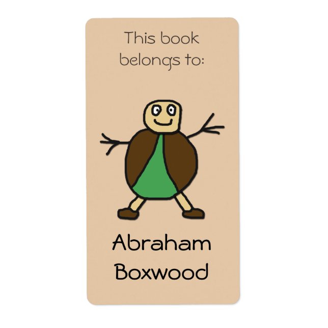 This Book Belongs To Custom Name Stick People (Front)