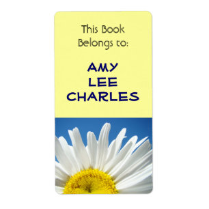 This Book Belongs to: "Custom Name" White Daisy