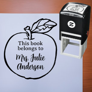 This Book Belongs To Custom Teacher's Library Mark Self-inking Stamp