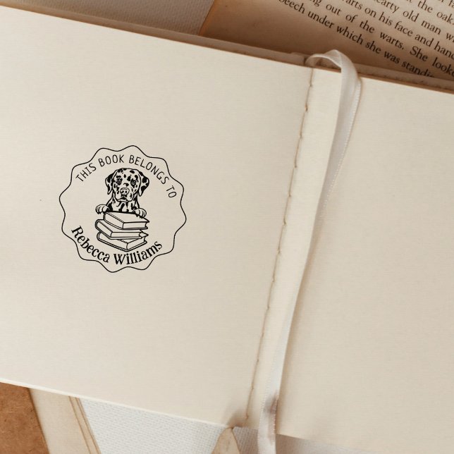 This Book Belongs To, Cute Dalmatian Rubber Stamp (Creator Uploaded)