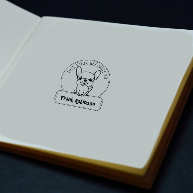 This Book Belongs To, Cute Dog, Child Book Rubber Stamp (Creator Uploaded)