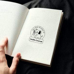 This Book Belongs To, Cute Elephant, Child Book   Rubber Stamp