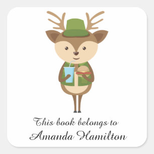 This book belongs to Cute Hungry Fawn Square Sticker