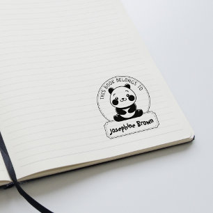 This Book Belongs To, Cute Panda, Child Book Rubber Stamp