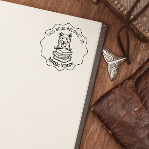 This Book Belongs To, Cute Shiba Inu Book Rubber Stamp