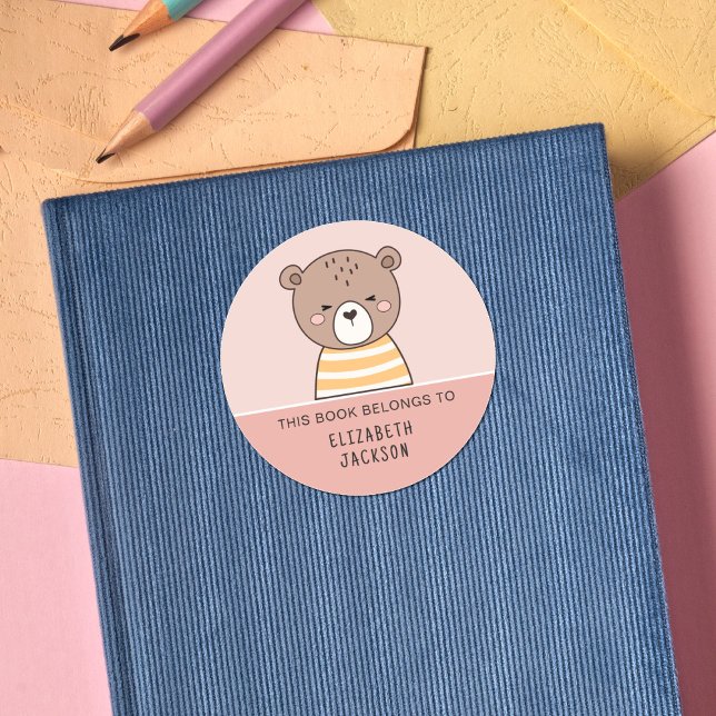 This book belongs to Cute woodland animals kids Classic Round Sticker (Creator Uploaded)