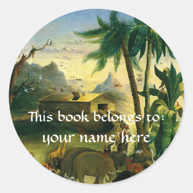 This Book Belongs To ... Fine Art Bookplates Classic Round Sticker (Front)