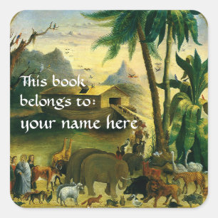 This Book Belongs To ... Fine Art Bookplates Square Sticker