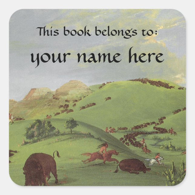 This Book Belongs To ... Fine Art Bookplates Square Sticker (Front)