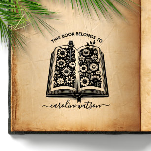 This book belongs to Floral book Rubber Stamp
