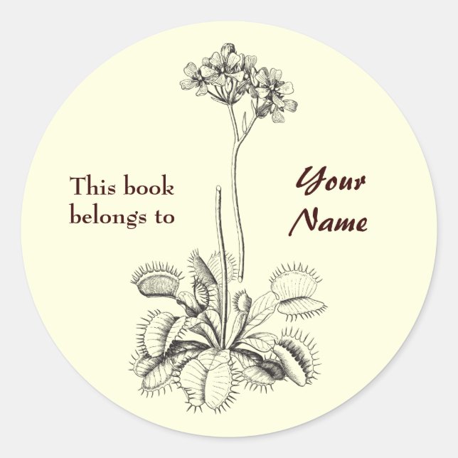 This Book Belongs To Floral Classic Round Sticker (Front)