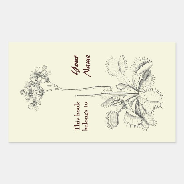 This Book Belongs To Floral Rectangular Sticker (Front)