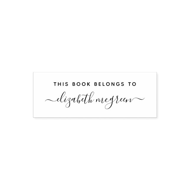 This Book Belongs To Handwritten Script Name Self-inking Stamp (Design)