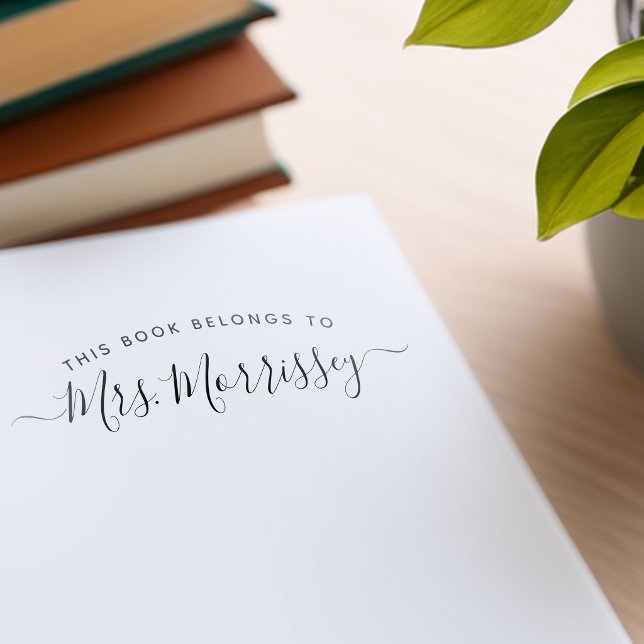 This Book Belongs To Handwritten Script Name Self-inking Stamp (This Book Belongs To Handwritten Script Name Self-inking Stamp)