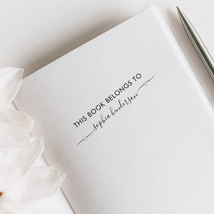 This Book Belongs To Heart Script Self-inking Stamp