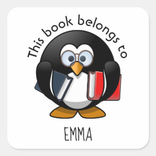 This book belongs to (insert name) square sticker