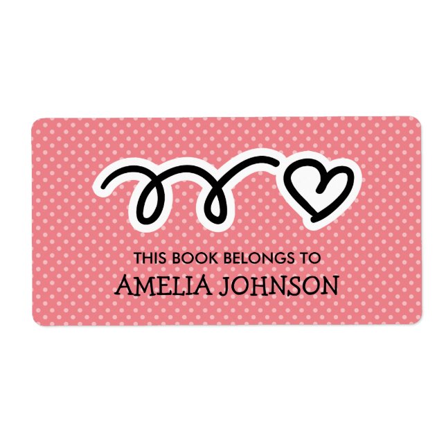 This book belongs to kids heart bookplate labels (Front)