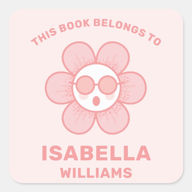 This Book Belongs To Kids Square Sticker (Front)