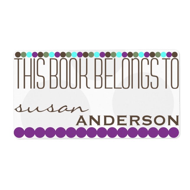 This Book Belongs To Label Template (Front)