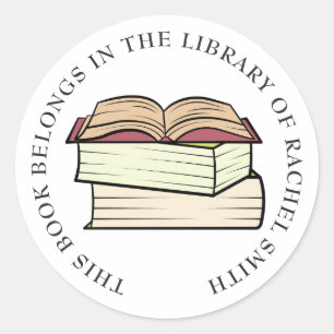 This book belongs to library  classic round sticker