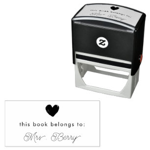 This Book Belongs To Minimal Heart Self-inking Stamp