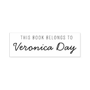 This Book Belongs to Modern Name Bookplate Self-inking Stamp