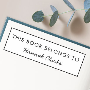 This Book Belongs To   Modern Name Bookplate Self-inking Stamp
