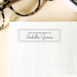 This Book Belongs To Modern Script Typography Return Address Label<br><div class="desc">The "This Book Belongs To" Modern Script Typography labels are perfect accessory for book lovers. This label features a stylish script typography design and can be personalised with your name. It makes a great gift for book enthusiasts who want to add a personalised touch to their book collection. Keep track...</div>