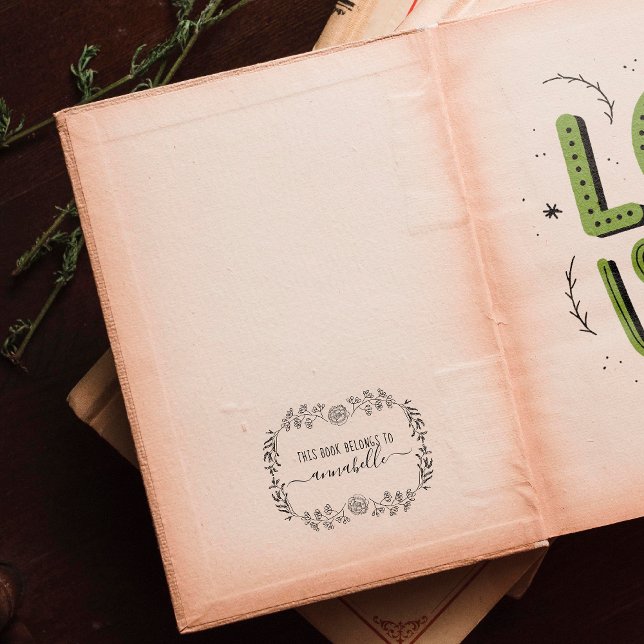 This Book Belongs To | Monogram Rubber Stamp (Creator Uploaded)