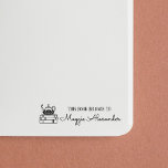 This Book Belongs To Name Bookplate Self-inking Stamp<br><div class="desc">Introducing the perfect tool for any book lover - our self-inking book stamp featuring a charming image of books with flowers and personalised with your name! This high-quality stamp allows you to easily mark your books with your name, ensuring that everyone knows who the book belongs to. The self-inking design...</div>