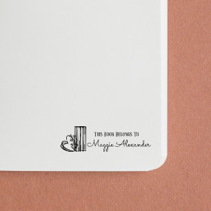 This Book Belongs To Name Bookplate Self-inking Stamp