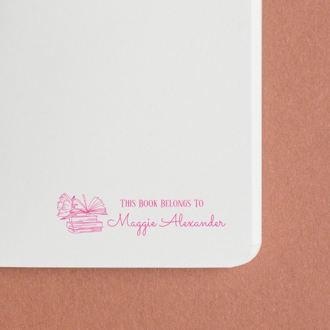 This Book Belongs To Name Bookplate Self-inking Stamp (Creator Uploaded)